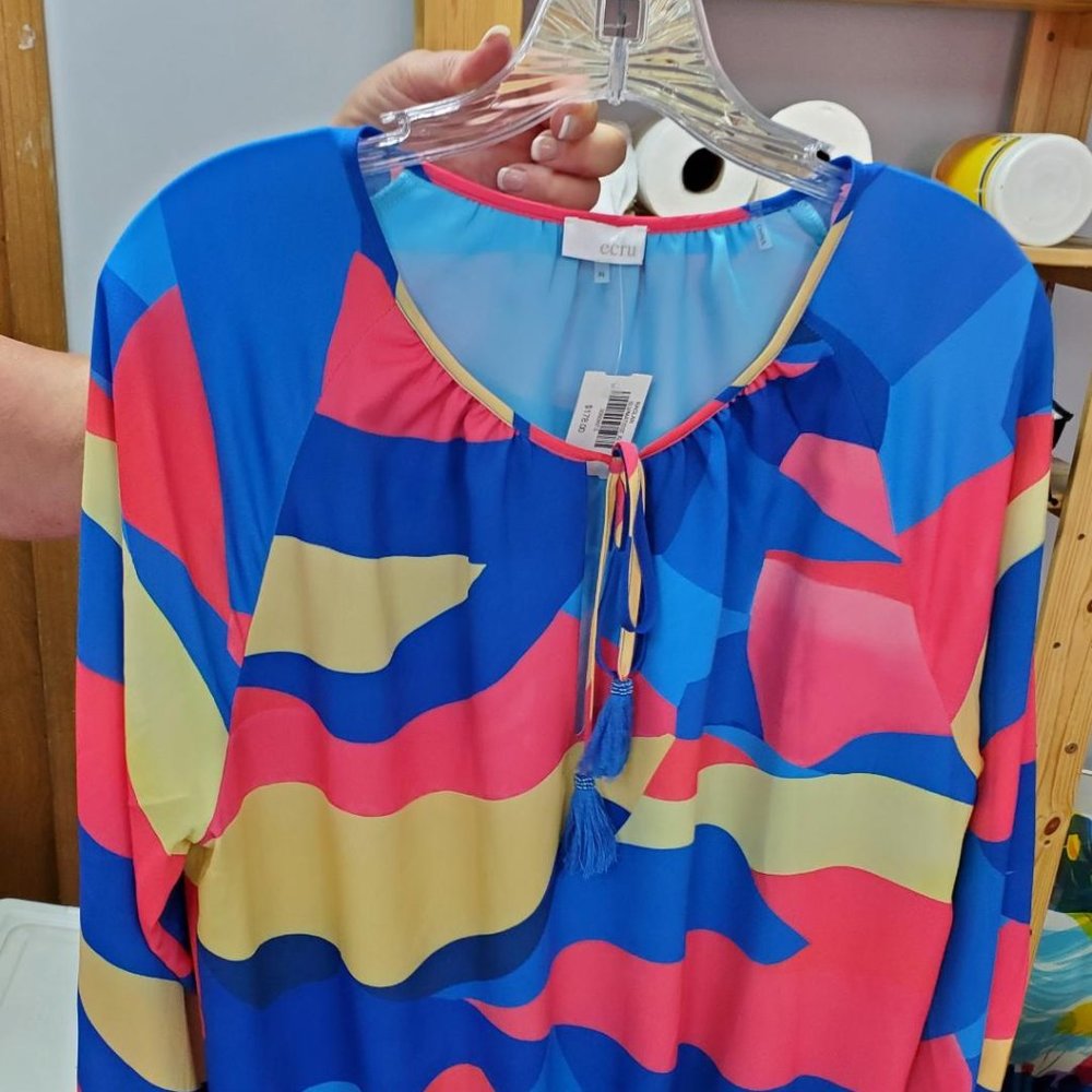 Ecru Top Multi Color XL